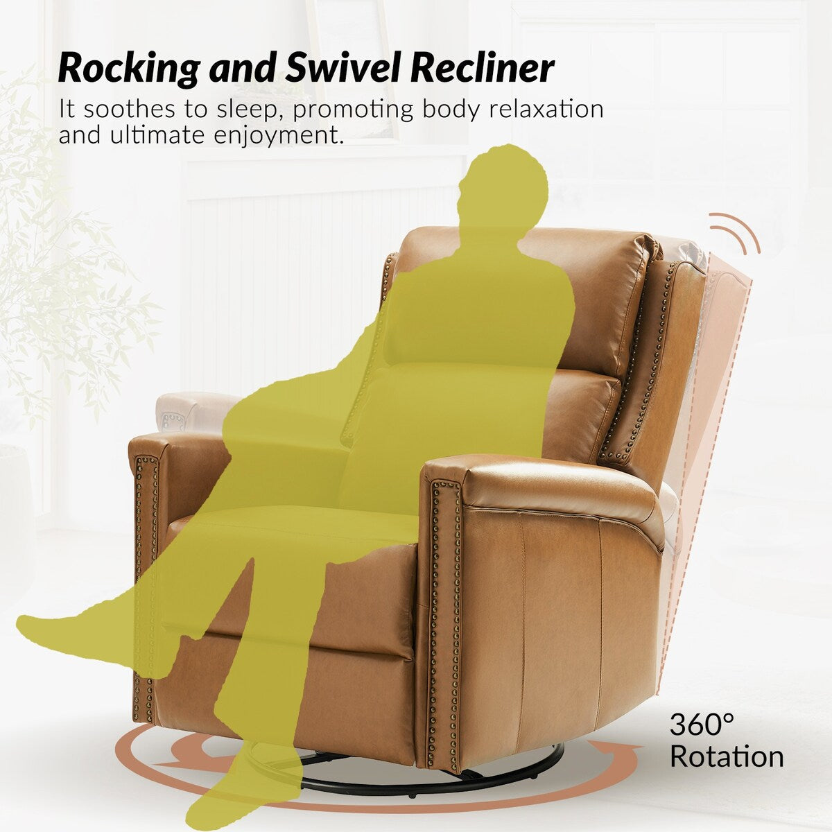 Fauteuil inclinable électrique pivotant et à bascule traditionnel Tobias par HULALA HOME