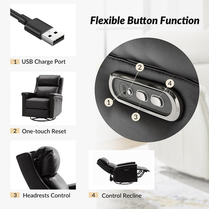 Fauteuil inclinable électrique pivotant et à bascule traditionnel Tobias par HULALA HOME