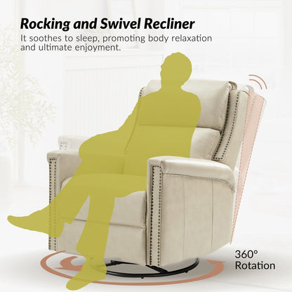 Fauteuil inclinable électrique pivotant et à bascule traditionnel Tobias par HULALA HOME