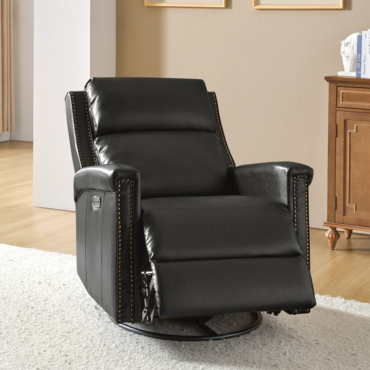 Fauteuil inclinable électrique pivotant et à bascule traditionnel Tobias par HULALA HOME