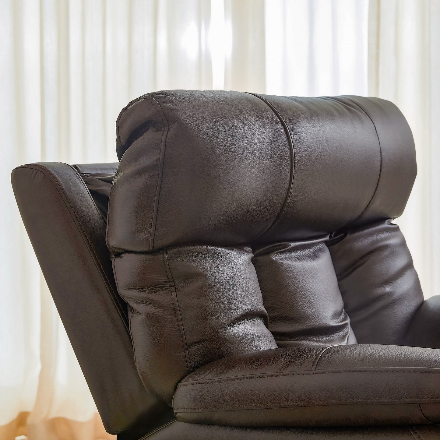 Fauteuil inclinable électrique en cuir pleine fleur, appui-tête réglable, repose-pieds extensible, fauteuil inclinable à gravité zéro