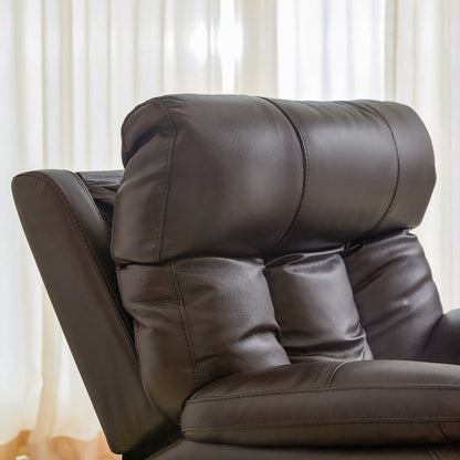 Fauteuil inclinable électrique en cuir pleine fleur, appui-tête réglable, repose-pieds extensible, fauteuil inclinable à gravité zéro