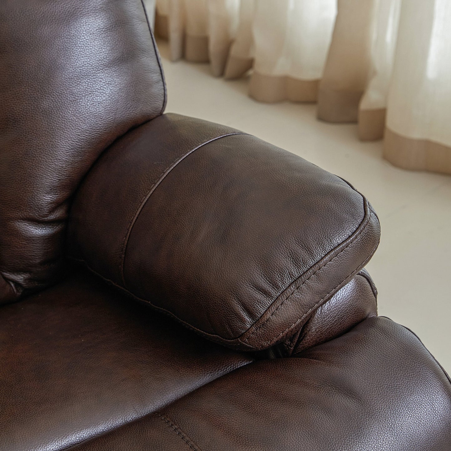 Fauteuil inclinable électrique en cuir pleine fleur, appui-tête réglable, repose-pieds extensible, fauteuil inclinable à gravité zéro