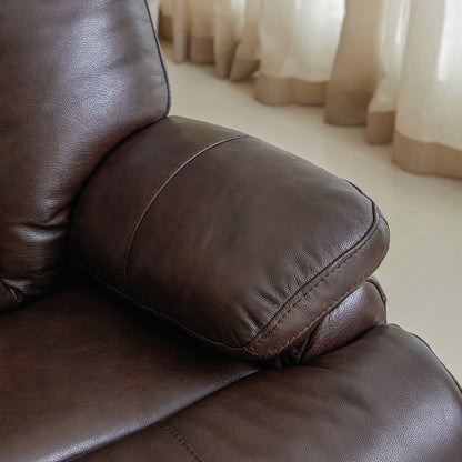 Fauteuil inclinable électrique en cuir pleine fleur, appui-tête réglable, repose-pieds extensible, fauteuil inclinable à gravité zéro