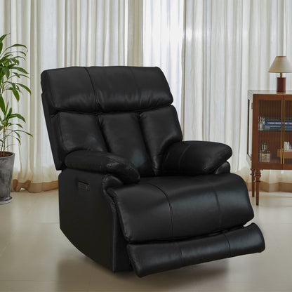 Fauteuil inclinable électrique en cuir pleine fleur, appui-tête réglable, repose-pieds extensible, fauteuil inclinable à gravité zéro