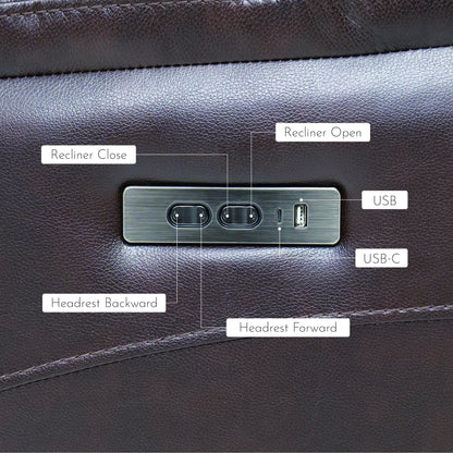 Fauteuil inclinable électrique en cuir pleine fleur, appui-tête réglable, repose-pieds extensible, fauteuil inclinable à gravité zéro