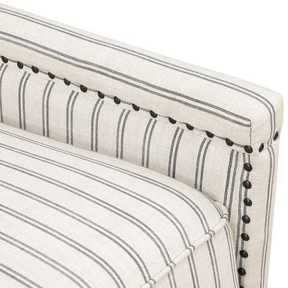 Mobilier de salon traditionnel, fauteuil inclinable à dossier relevable, 1 pièce, revêtement en tissu texturé, garniture cloutée, cadre en bois massif