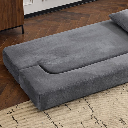 Canapé sectionnel transformable avec 3 tabourets ottomans - Lit pliant en mousse de soutien, chaise longue compacte en chenille