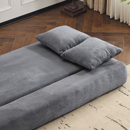 Canapé sectionnel transformable avec 3 tabourets ottomans - Lit pliant en mousse de soutien, chaise longue compacte en chenille
