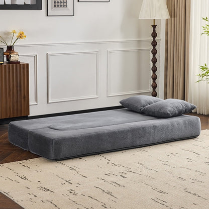 Canapé sectionnel transformable avec 3 tabourets ottomans - Lit pliant en mousse de soutien, chaise longue compacte en chenille