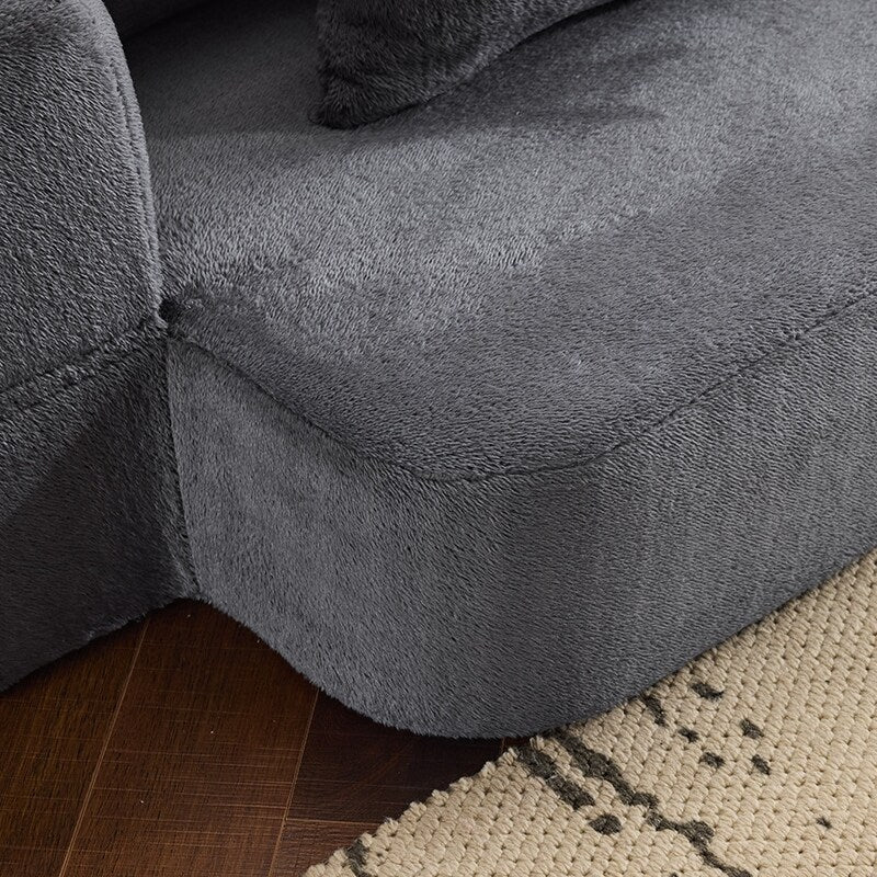 Canapé sectionnel transformable avec 3 tabourets ottomans - Lit pliant en mousse de soutien, chaise longue compacte en chenille