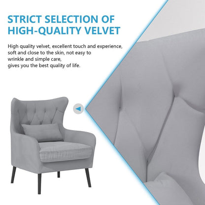 Causeuse en métal avec coussin épais en velours touffeté