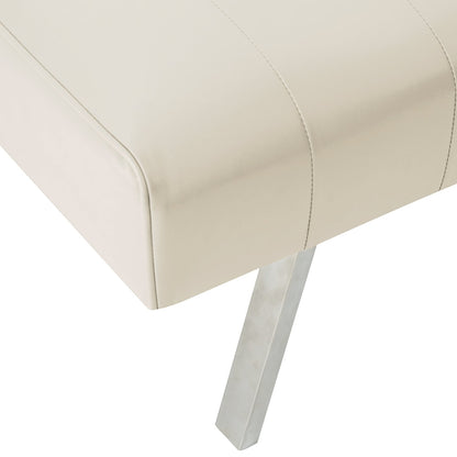 Canapé-lit futon capitonné moderne du milieu du siècle avec dossier divisé et pieds chromés