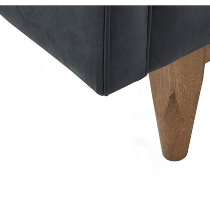 Canapé-causeuse Tullio en cuir noir capitonné par iNSPIRE Q Modern