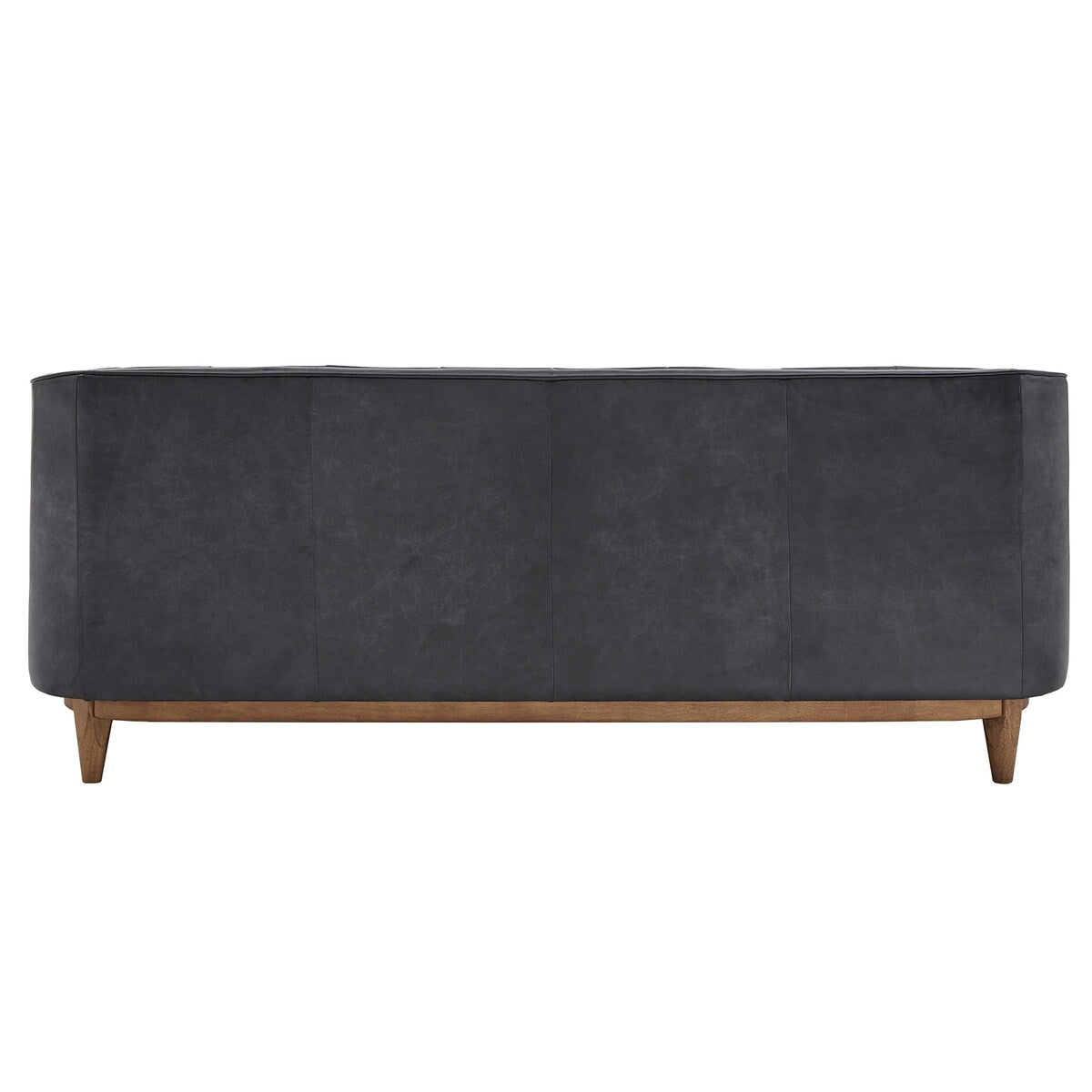 Canapé-causeuse Tullio en cuir noir capitonné par iNSPIRE Q Modern