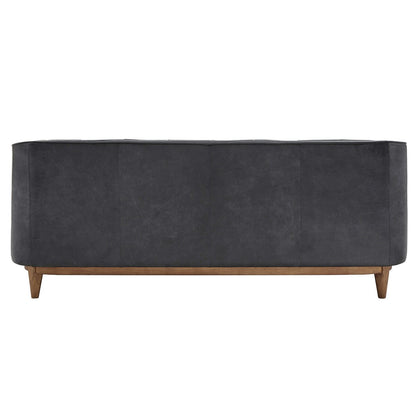 Canapé-causeuse Tullio en cuir noir capitonné par iNSPIRE Q Modern