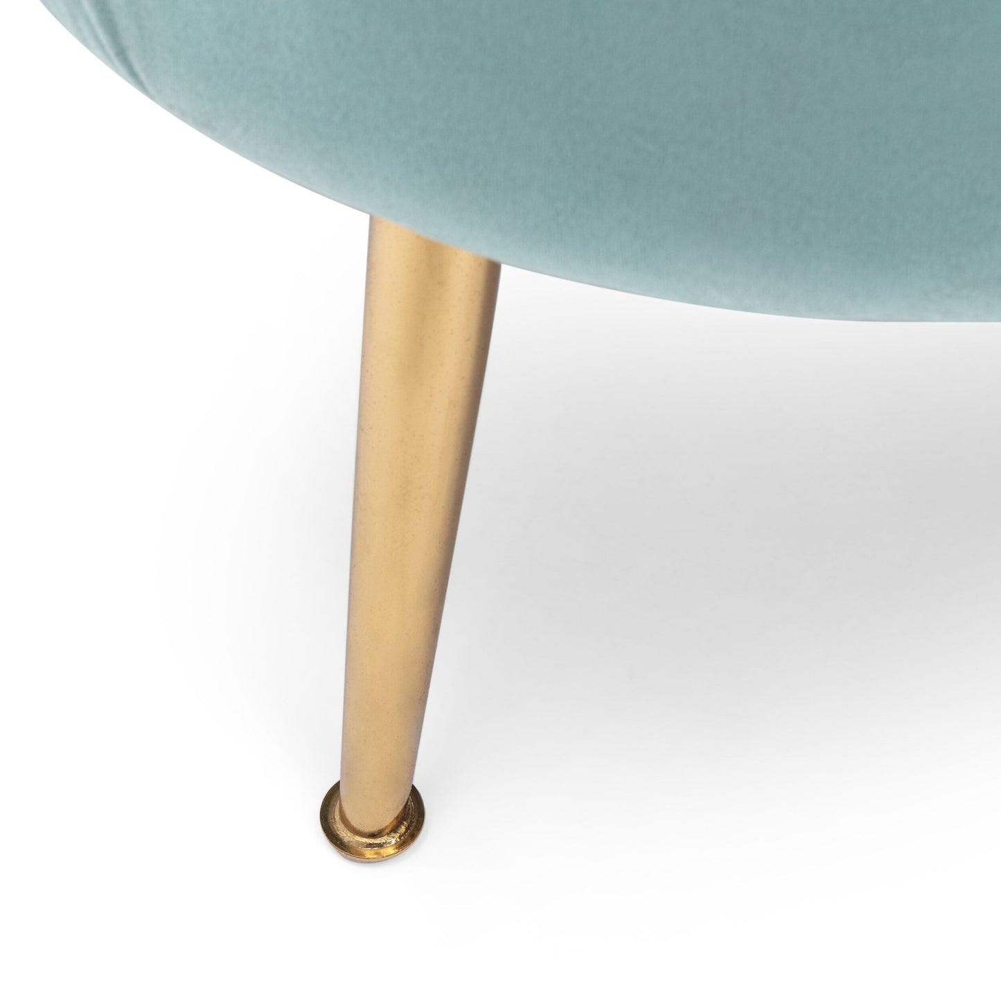 Canapé 3 places en velours turquoise 76,25 avec coutures en canal et pieds en métal pour le salon