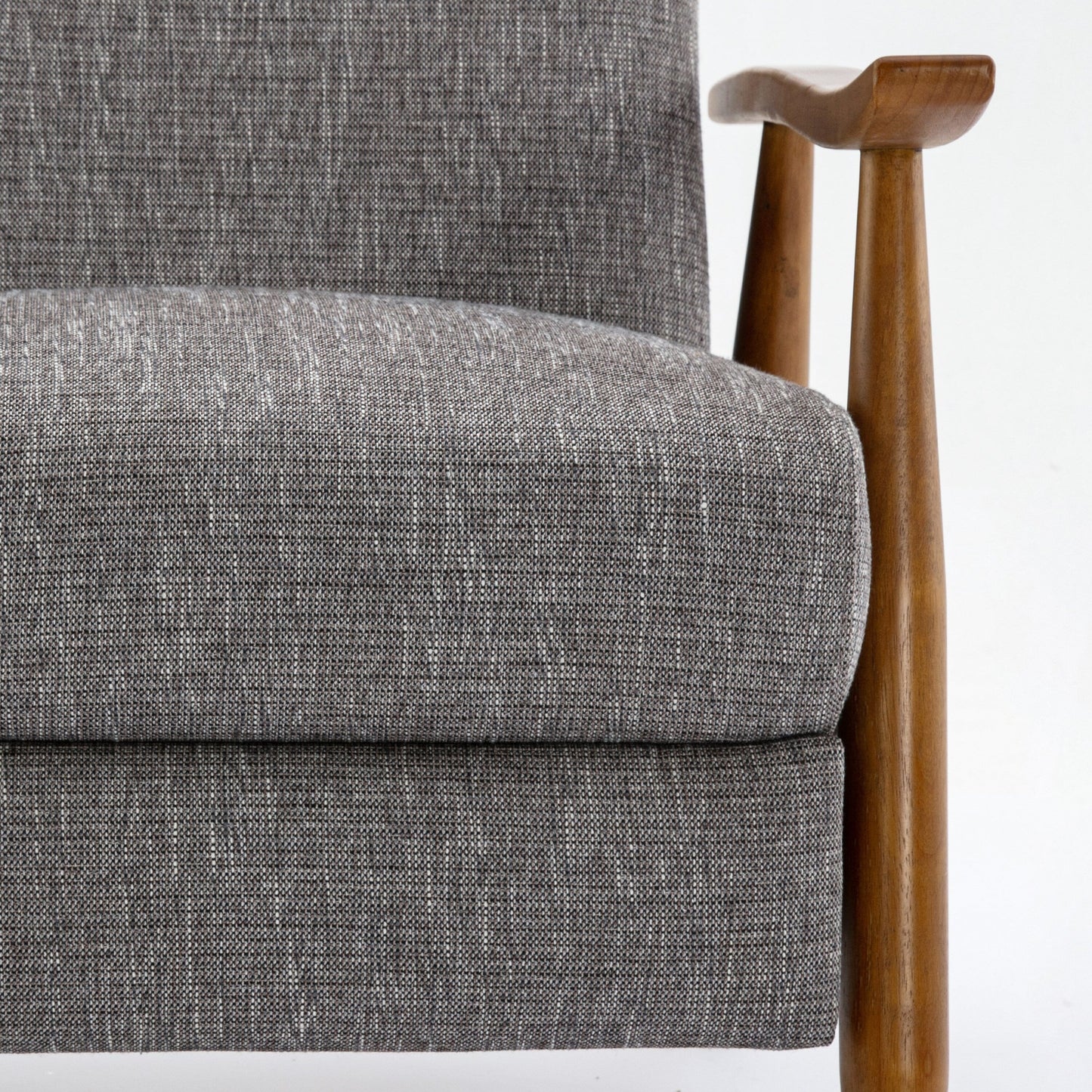 Fauteuil inclinable Tustin Wood Arm Push Back en tissu Performance - Gris cendré