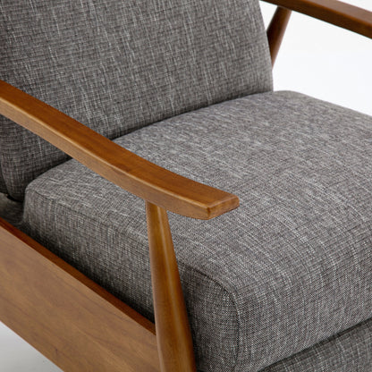 Fauteuil inclinable Tustin Wood Arm Push Back en tissu Performance - Gris cendré