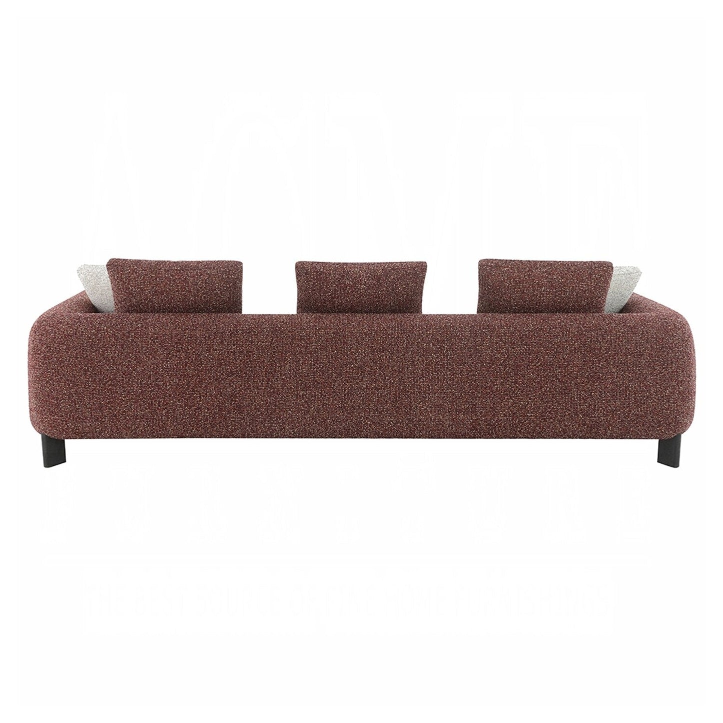 Canapé rembourré en tissu tweed avec 3 coussins marron