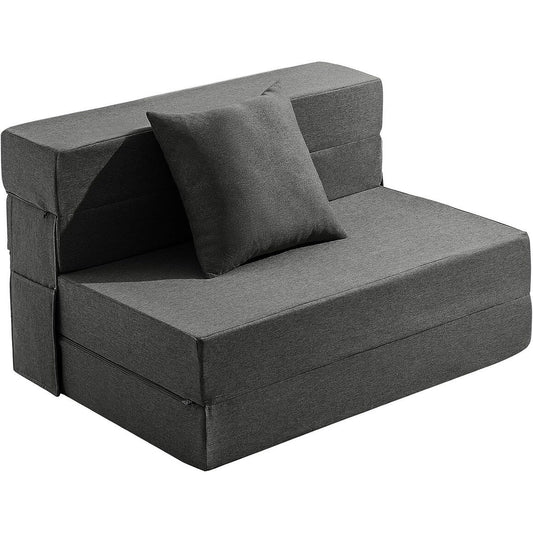 Canapé-lit pliant 4 en 1 pour deux personnes - Fauteuil convertible avec mousse à mémoire de forme et housse lavable pour petits espaces