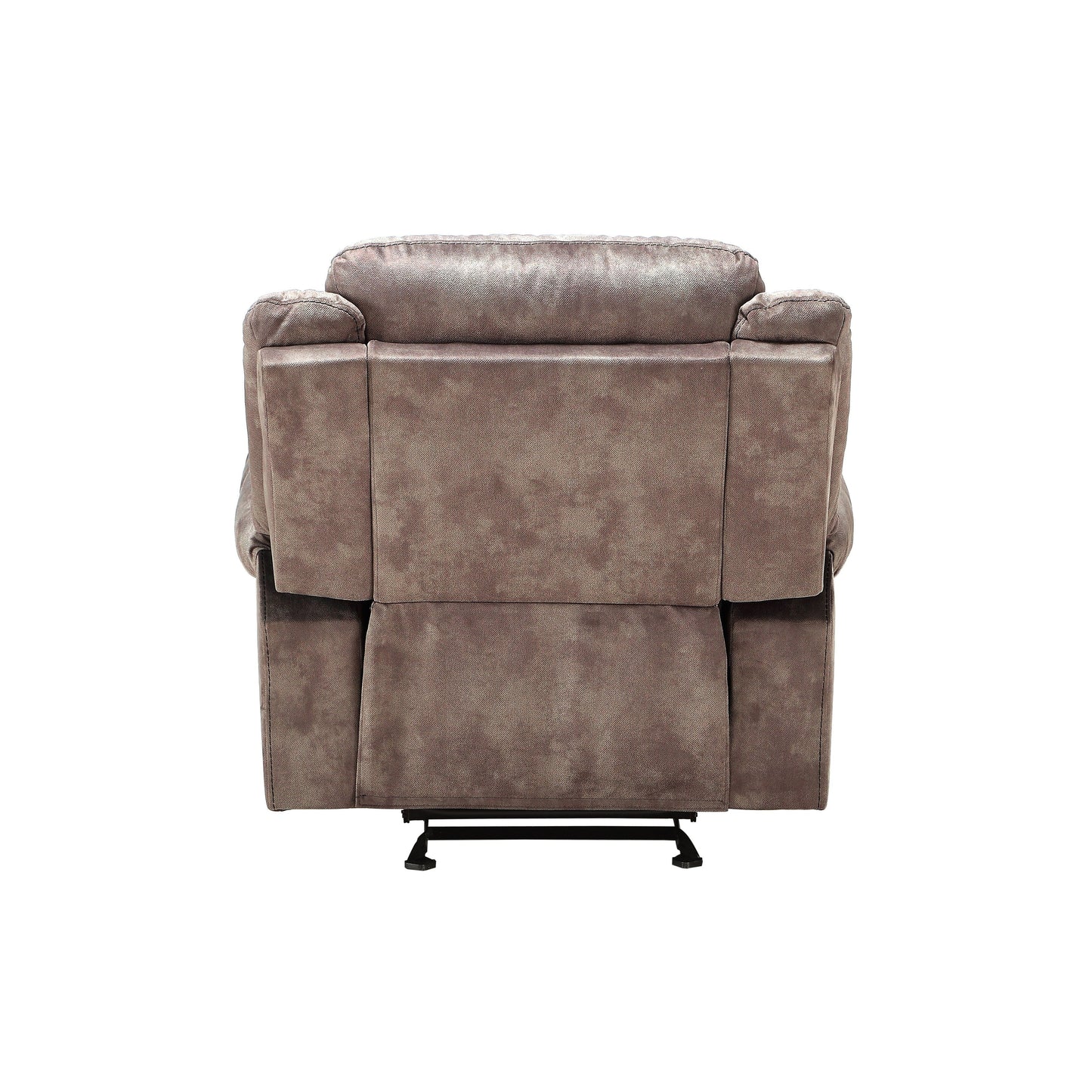Fauteuil inclinable en velours chocolat bicolore
