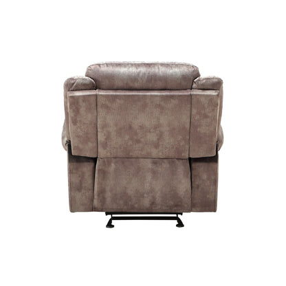 Fauteuil inclinable en velours chocolat bicolore