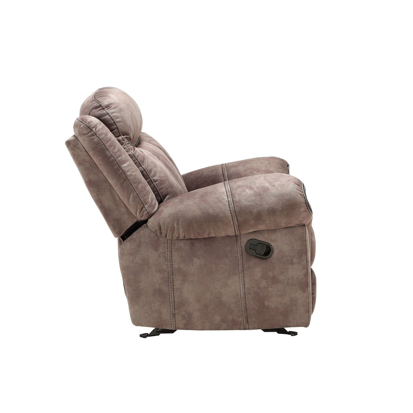Fauteuil inclinable en velours chocolat bicolore