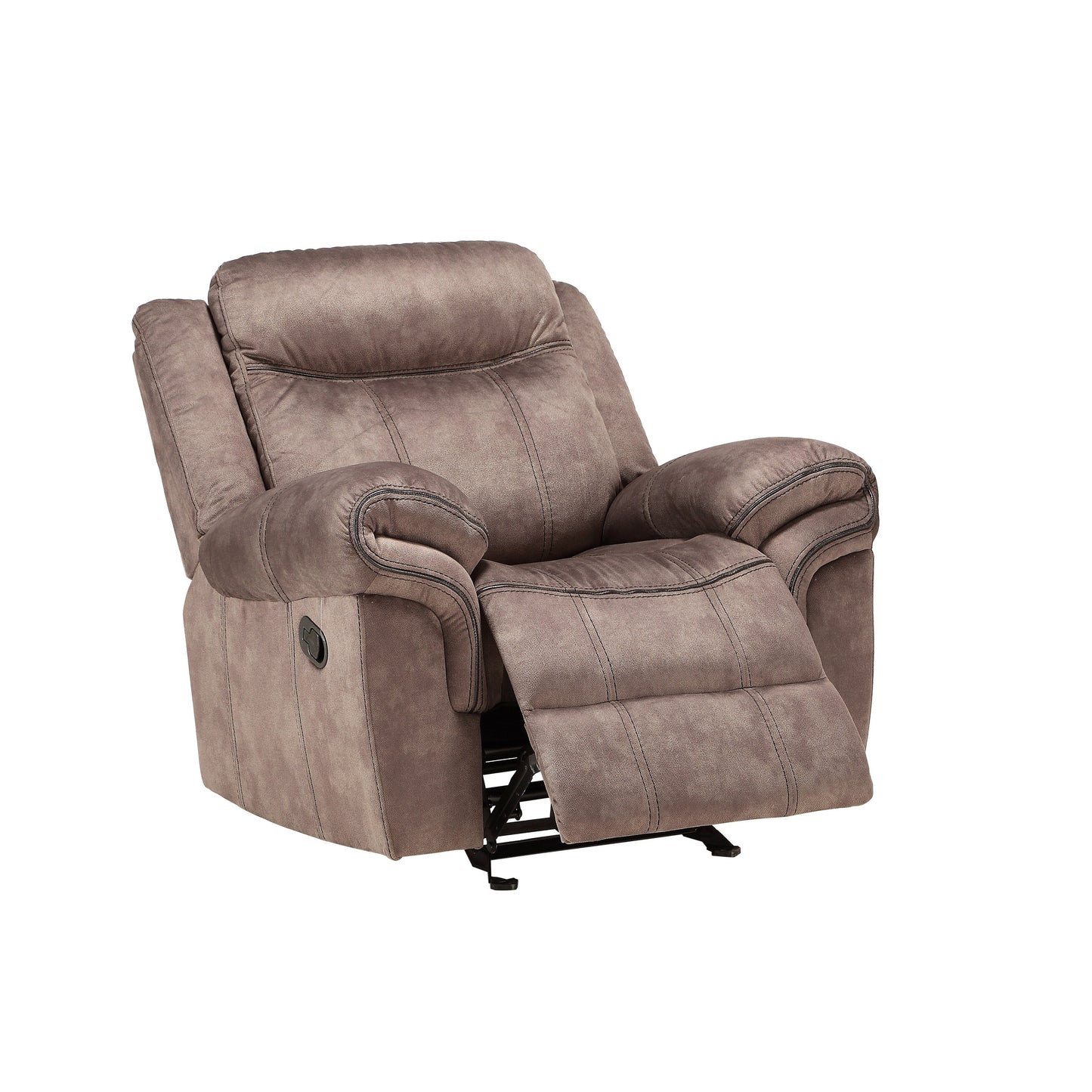 Fauteuil inclinable en velours chocolat bicolore