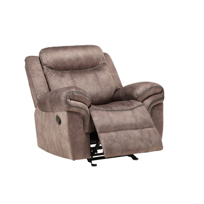 Fauteuil inclinable en velours chocolat bicolore