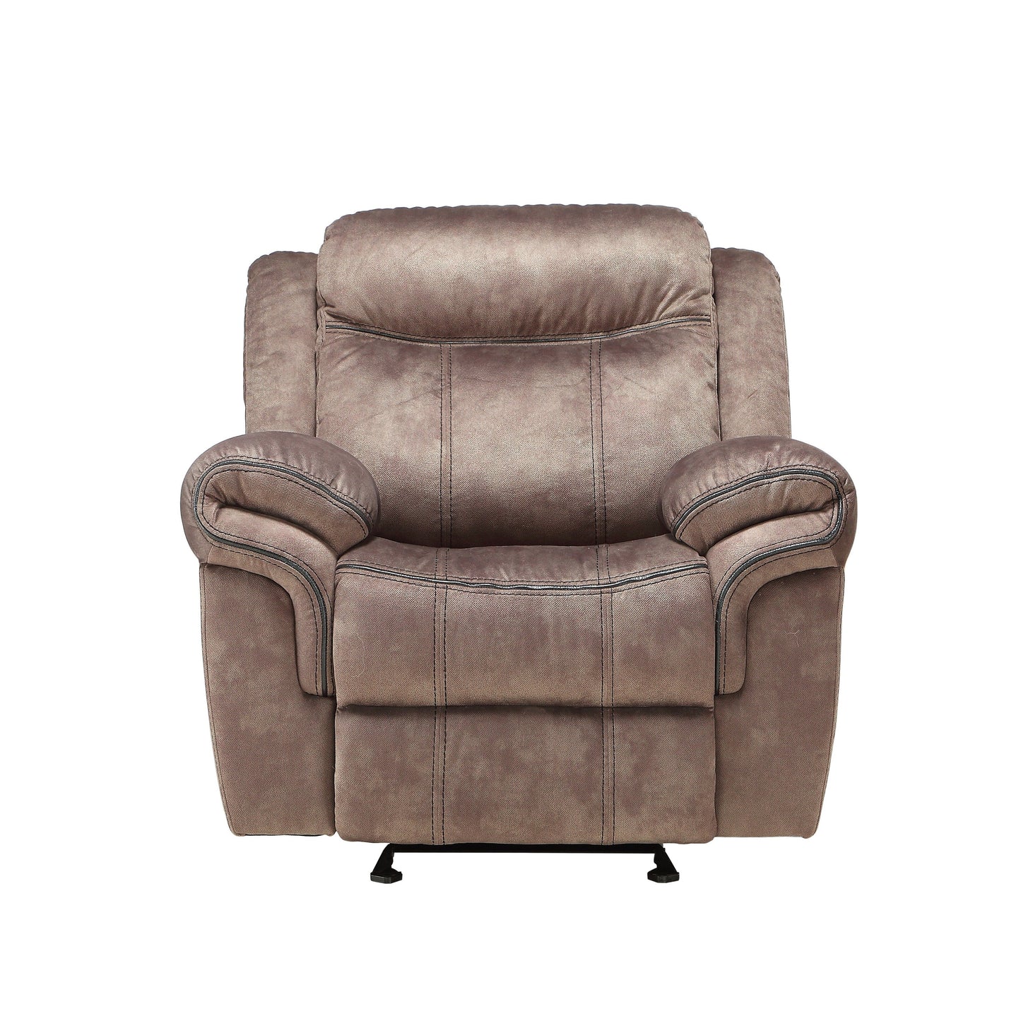 Fauteuil inclinable en velours chocolat bicolore