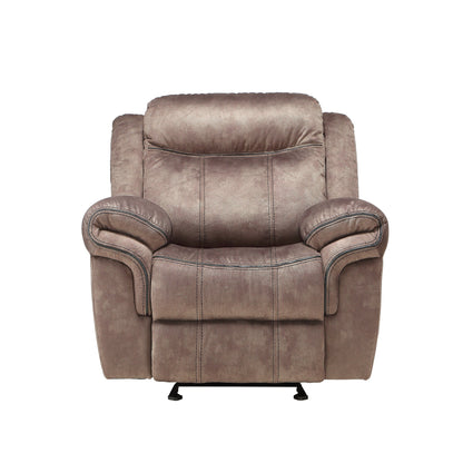 Fauteuil inclinable en velours chocolat bicolore