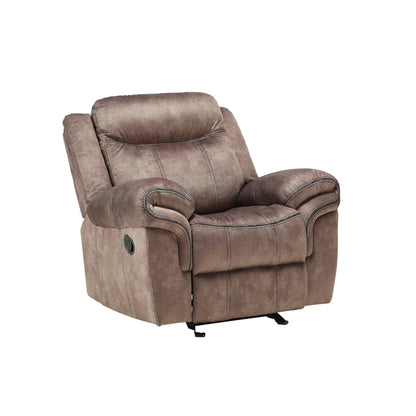 Fauteuil inclinable en velours chocolat bicolore