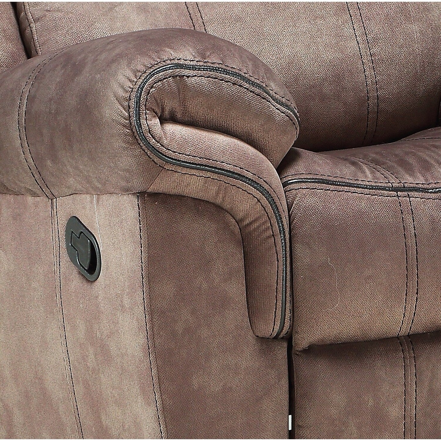 Fauteuil inclinable en velours chocolat bicolore