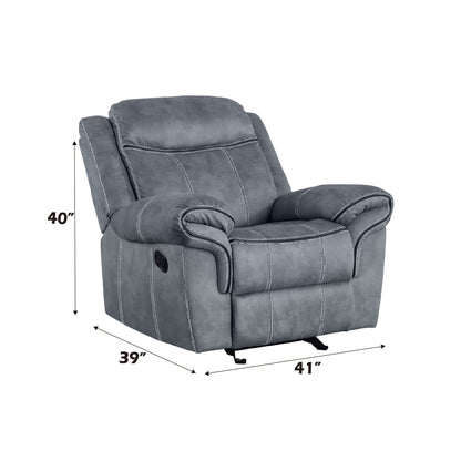 Fauteuil inclinable en velours gris bicolore