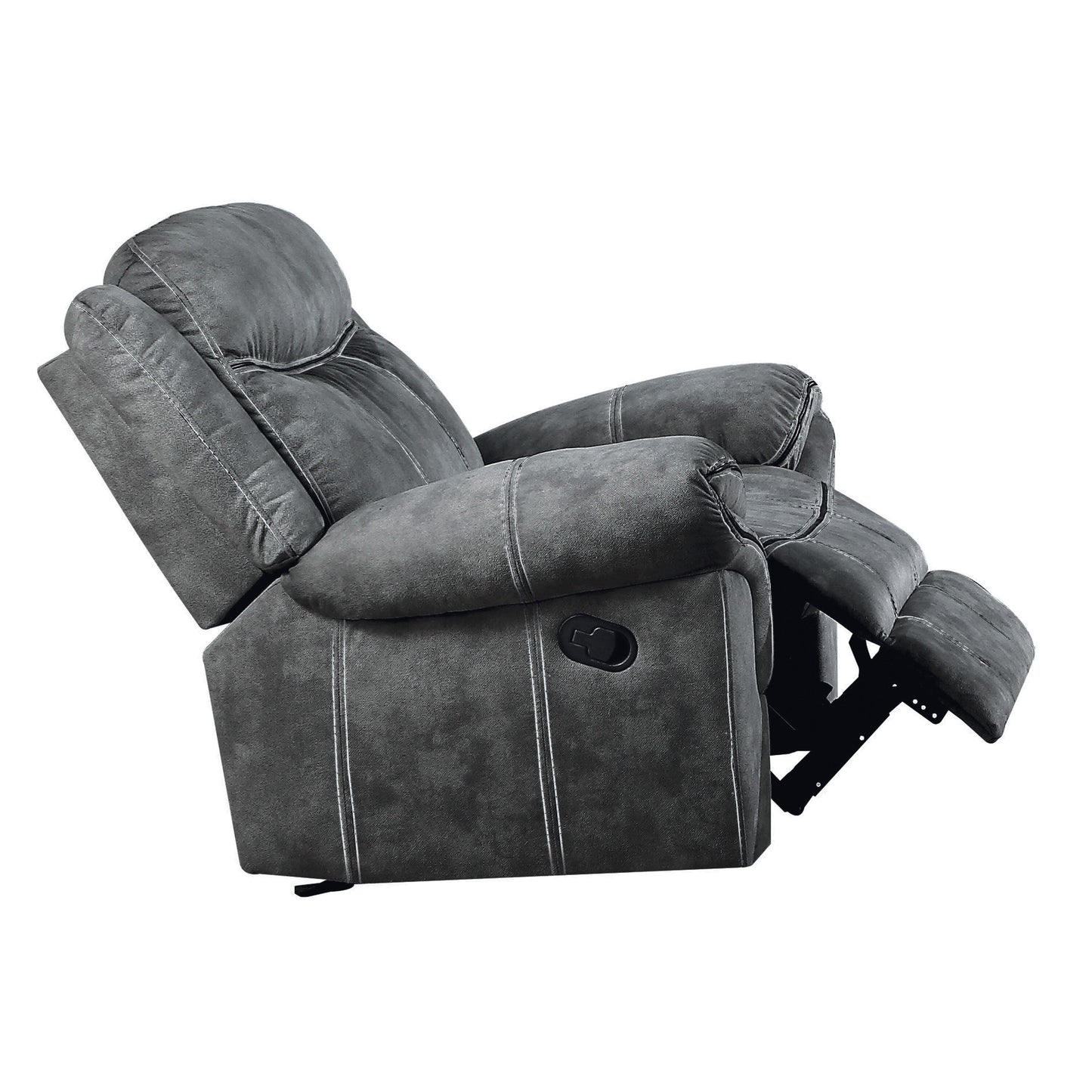 Fauteuil inclinable en velours gris bicolore