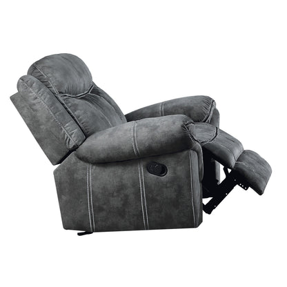 Fauteuil inclinable en velours gris bicolore