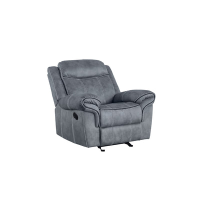 Fauteuil inclinable en velours gris bicolore
