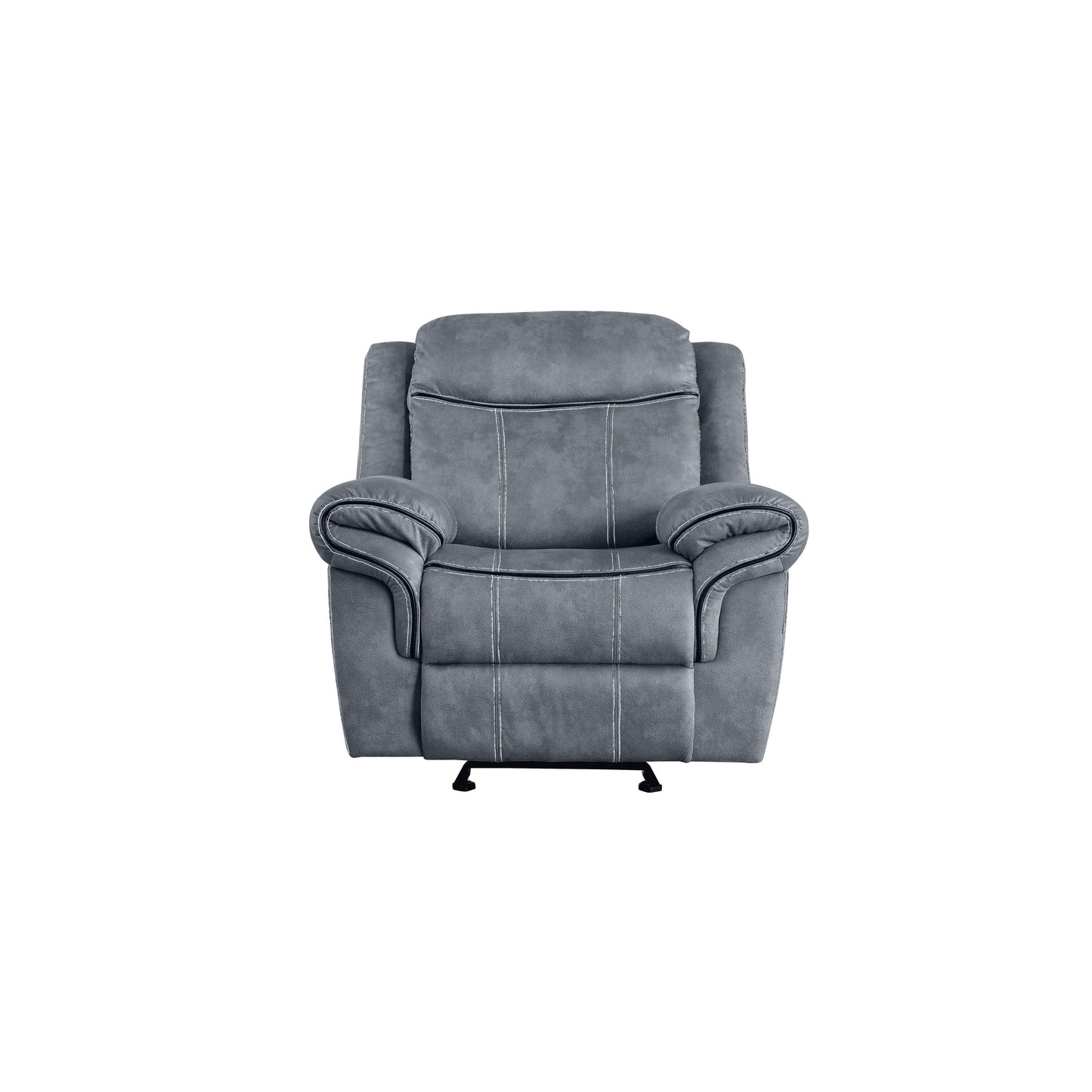 Fauteuil inclinable en velours gris bicolore