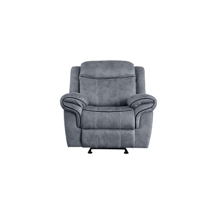 Fauteuil inclinable en velours gris bicolore