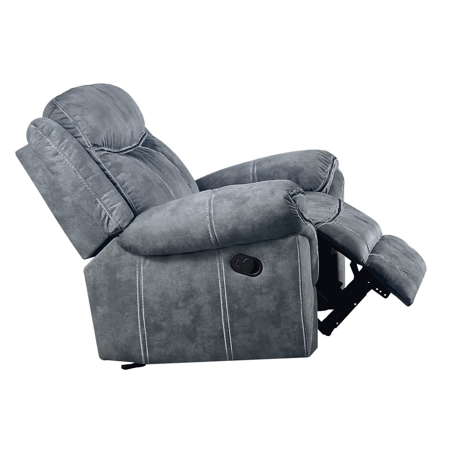 Fauteuil inclinable en velours gris bicolore