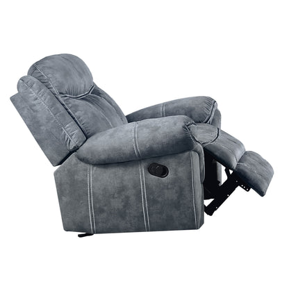 Fauteuil inclinable en velours gris bicolore
