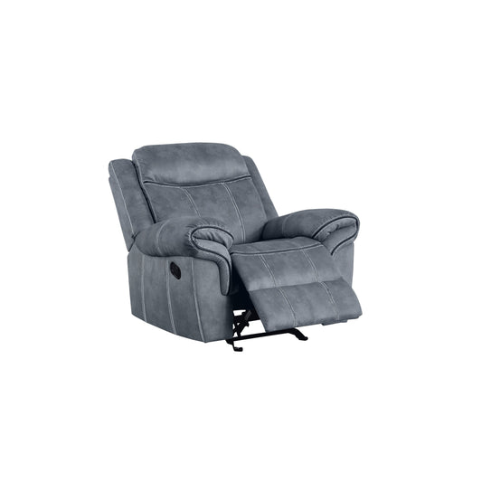 Fauteuil inclinable en velours gris bicolore