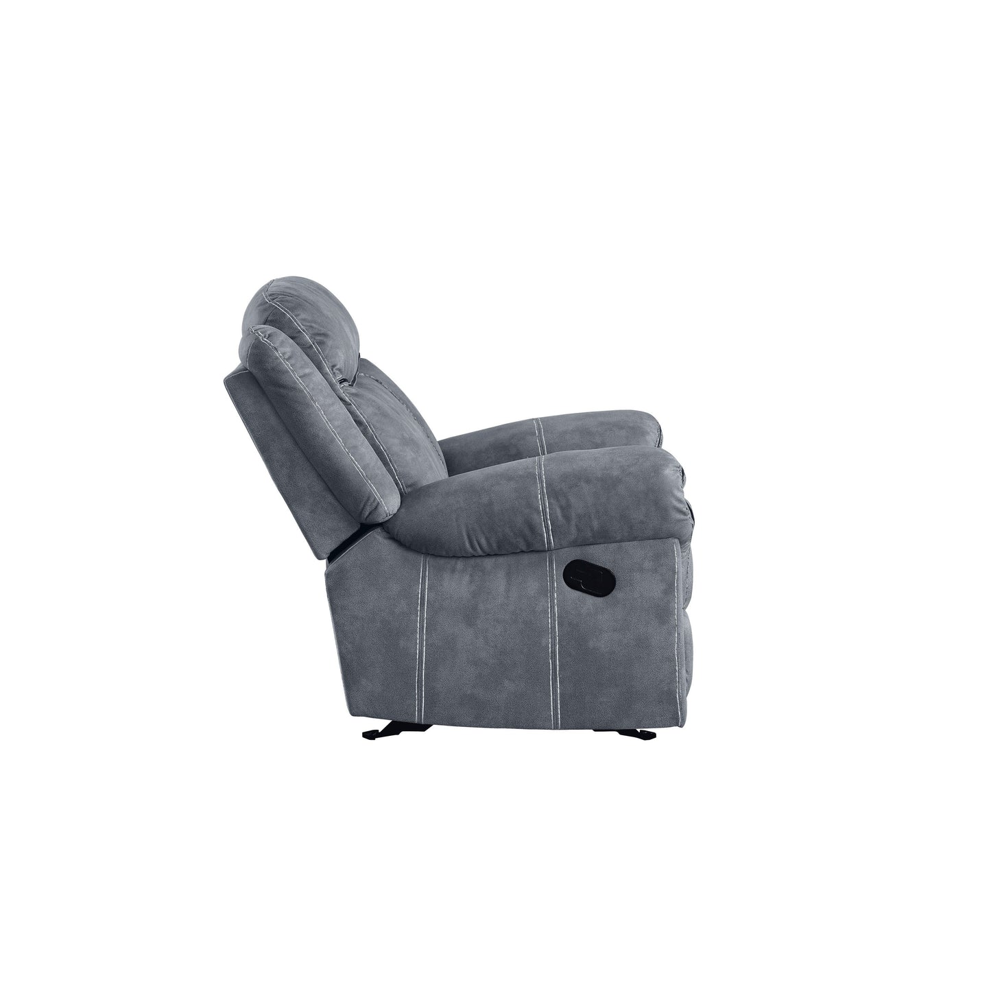 Fauteuil inclinable en velours gris bicolore