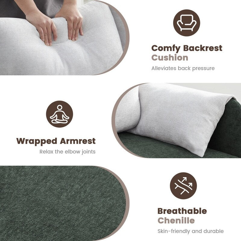 Canapé causeuse bicolore avec accoudoirs enveloppés