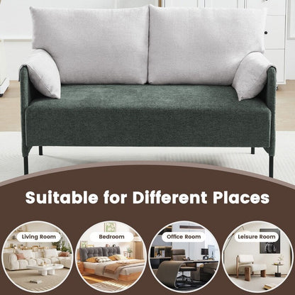 Canapé causeuse bicolore avec accoudoirs enveloppés