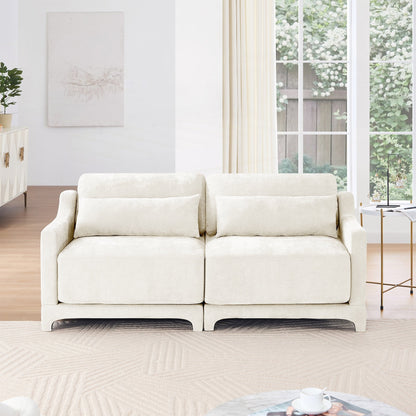 Canapé deux places en tissu chenille