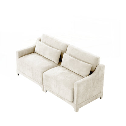 Canapé deux places en tissu chenille