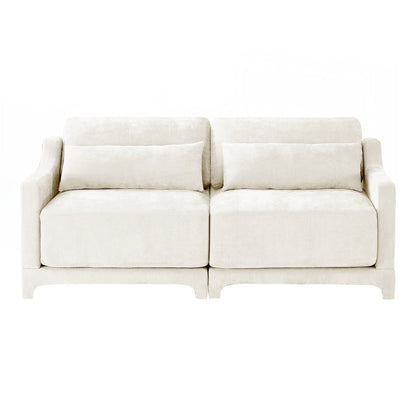 Canapé deux places en tissu chenille