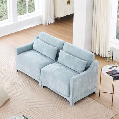 Canapé deux places en tissu chenille